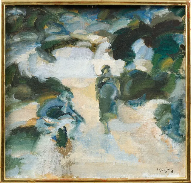 IVAR MORSING. "Promenaden", olja på duk, signerad.