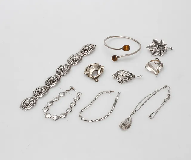 SMYCKEN, 9 st, silver, 1900-tal.