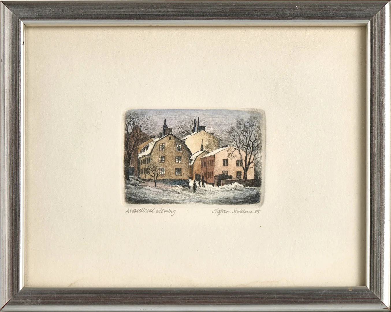 Staffan Snidare (1939). Miniatyretsningar, akvarellerade, signerade och daterade -85 resp. -90, ena numrerad 266/385. — Engravings & Prints — Crafoord Auktioner Stockholm