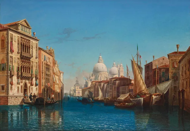 Gustaf Wilhelm Palm, ”Vue af Stora Kanalen i Venedig”.