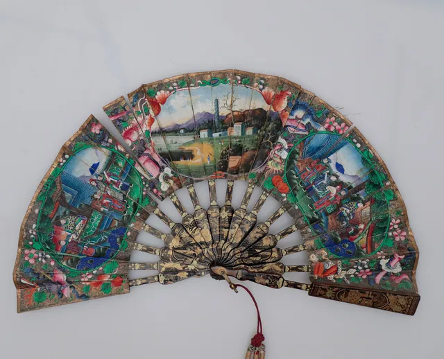 Chinese "thousand faces" fan, second half of the 19th Century.