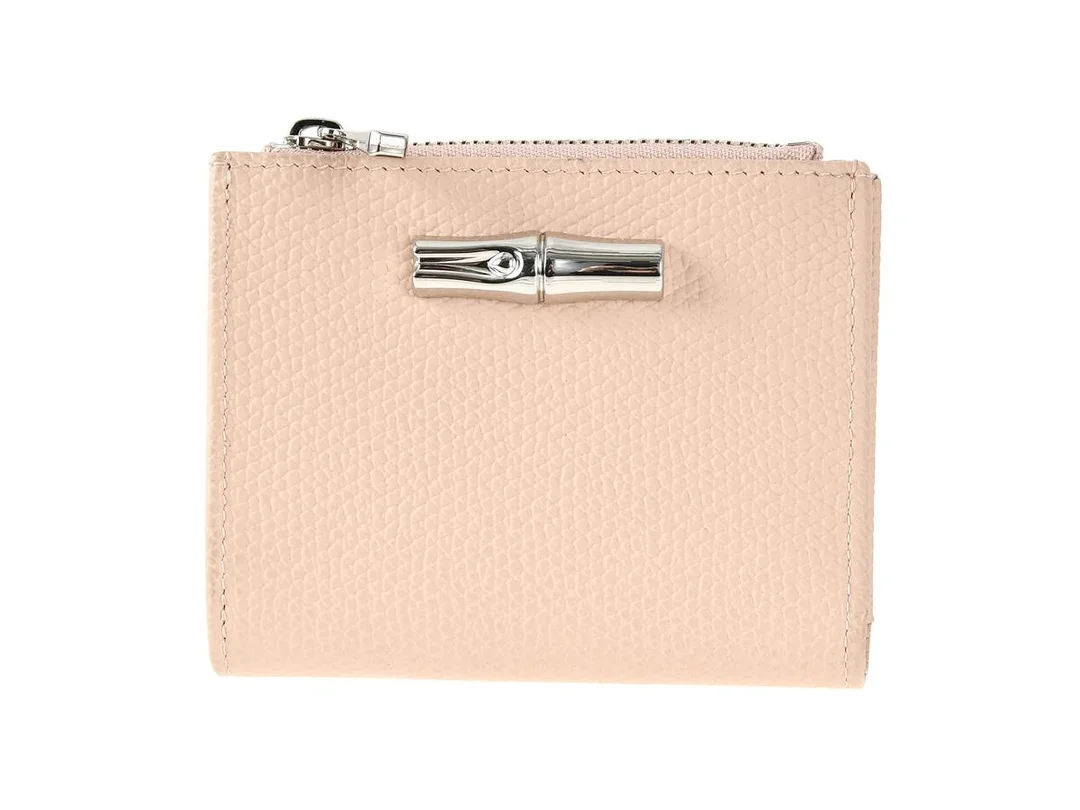 PLÅNBOK, LONGCHAMP, nude, rosa läder, silverfärgade beslag, 11x80,5 cm, mynt, sedel, kort. — Accessoarer/Plånböcker — Kaplans