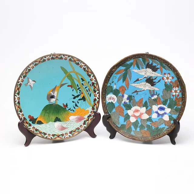 FAT, 2 st, Cloisonné, Japan, 1900-talets första hälft.
