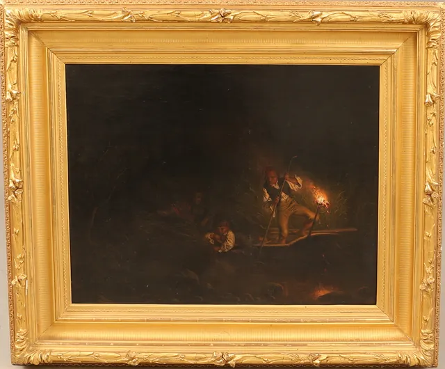 KILIAN ZOLL. Olja på duk, "Ljustring", signerad 1855.