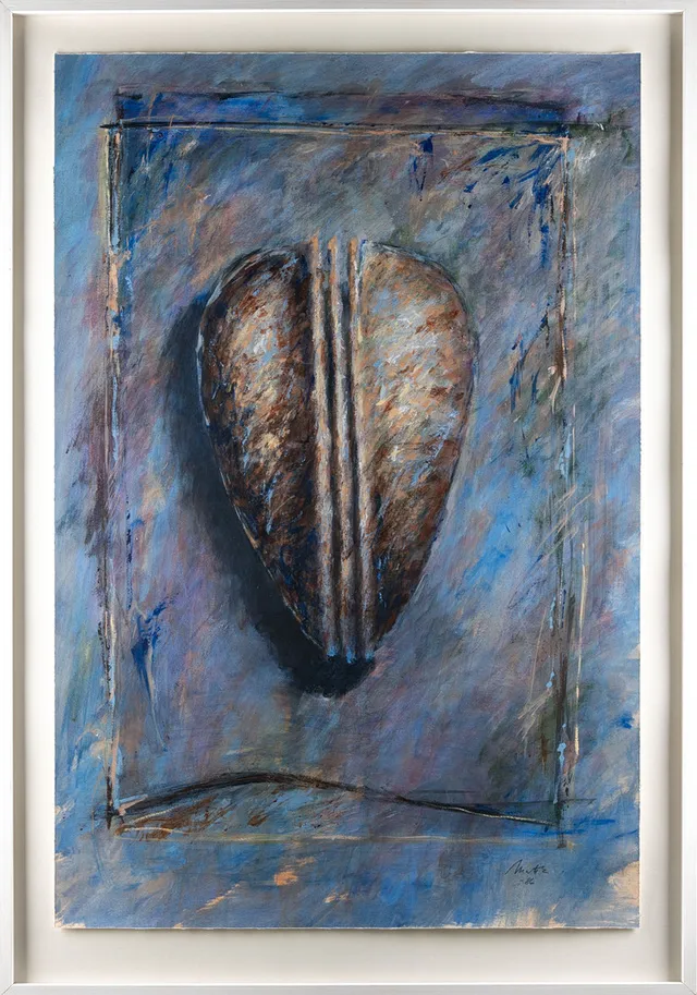 MATS ERIKSSON. Akryl på papper, "Abstrakt motiv i blått", Signerad, 1986.