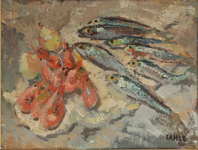 GUSTAF ADOLF FAHLE. Olja på pannå, signerad.