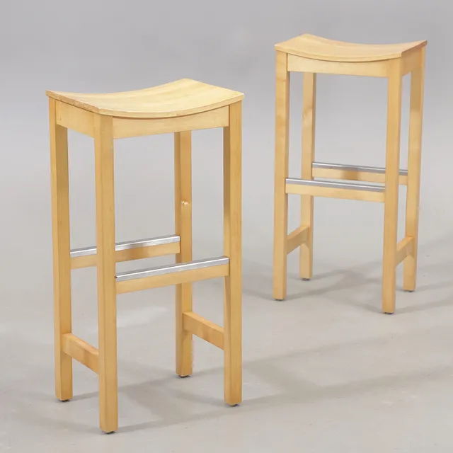 JONAS LINDVALL. Barstolar, 2 st, björk, David Design, Malmö.