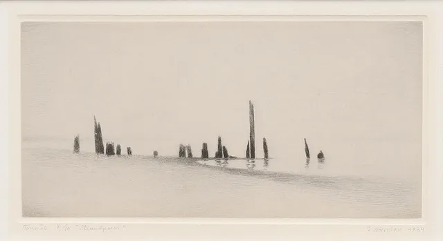 GUNNAR NORRMAN. Torrnål, "Strandpoem", numrerad 7/10 och signerad och daterad 1964.