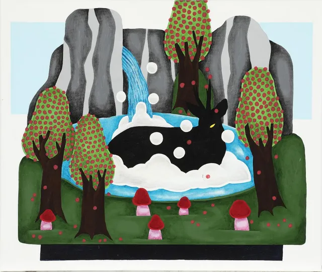 “Outside the Hunting Season”, 2007. Signed on the reverse. Oil on canvas. 50×60 cm. Unframed.