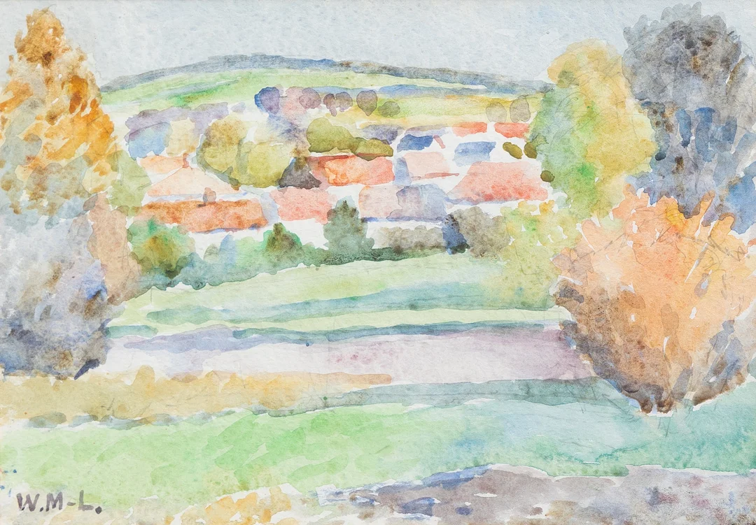 WIVI MÖLLER-LINDQUIST. Landskap, akvarell, signerad. — Engravings & Prints — Garpenhus Auktioner