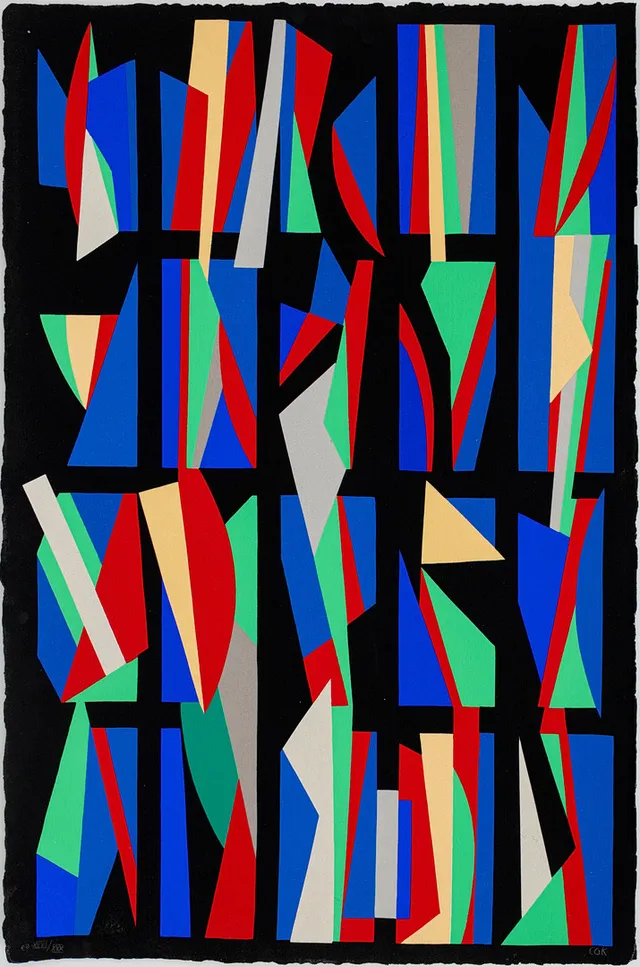 C GÖRAN KARLSSON. Abstrakt Komposition, färgserigrafi, monogramsignerad och numrerad, Épreuve d'artiste, XXVI/XXX.