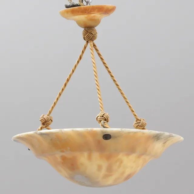 TAKLAMPA, alabaster, tidigt 1900-tal.