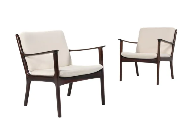Ole Wanscher. Rungstedlund. Pair of armchairs model PJ-112, mahogany (2)