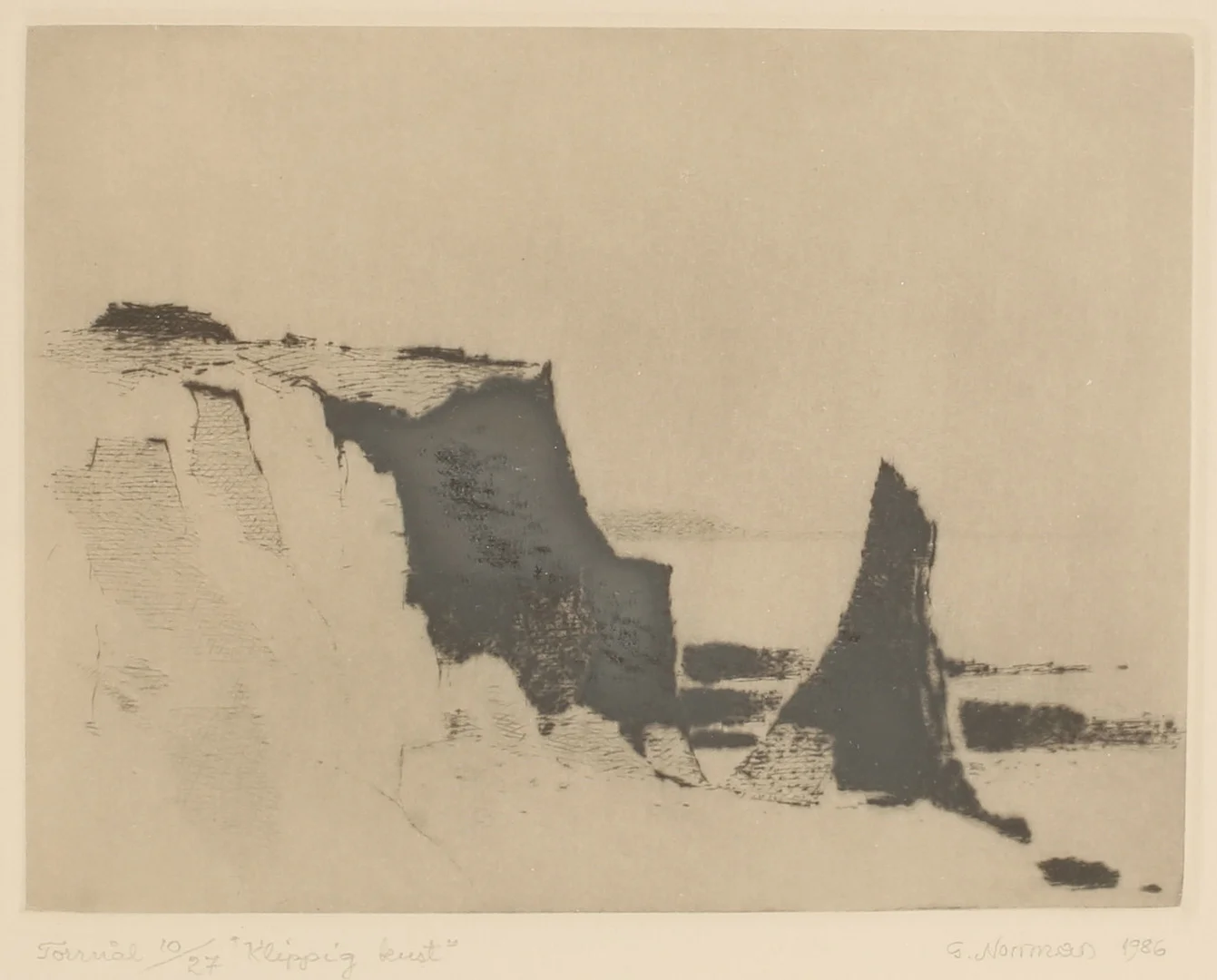 GUNNAR NORRMAN. Torrnål, "Klippig Kust", signerad och numrerad. — Other — RA Auktionsverket Norrköping