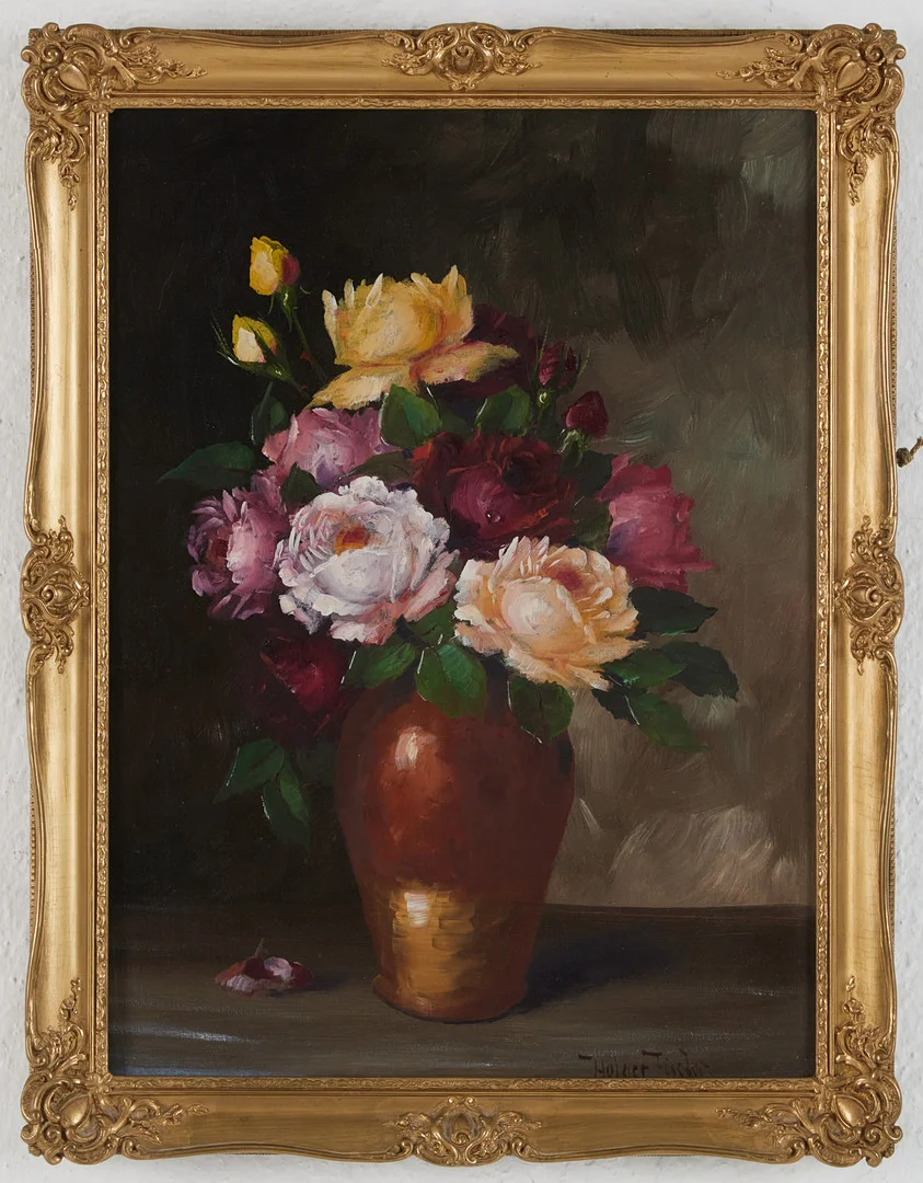 CARL HOLGER FISCHER. Rosor i krus. — Paintings — Stockholms Auktionsverk Magasin 5