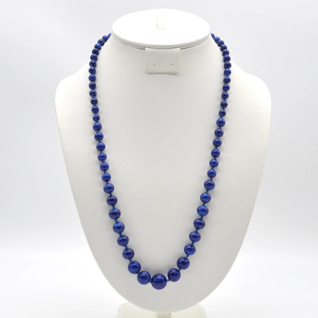 MURANO GLAS COLLIER MIT DUNKELBLAUEN GLITZER-PERLEN, 1950ER, CA. 64CM. — Necklace — Kunst- und Auktionshaus Kleinhenz