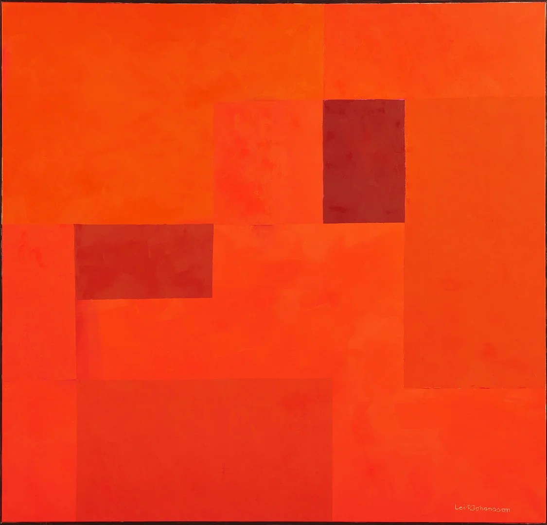 LEIF JOHANSSON (F. 1950). Abstrakt komposition, olja på duk, signerad. — Paintings — Stockholms Auktionsverk Magasin 5