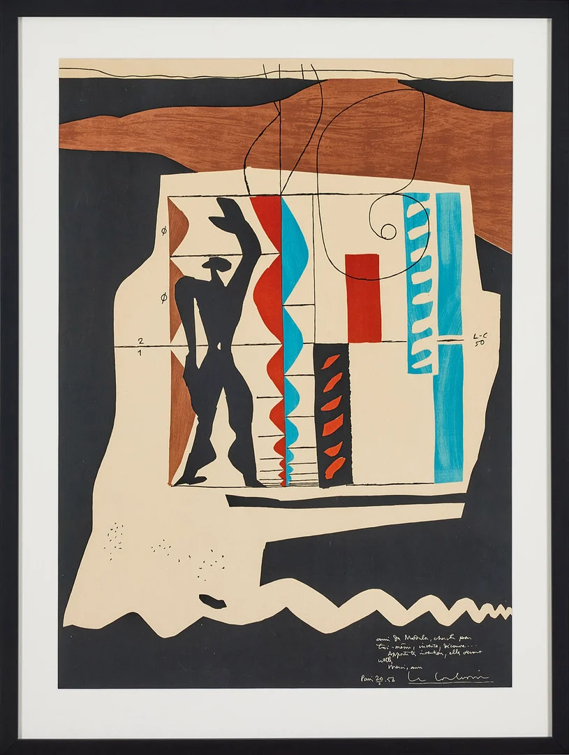 LE CORBUSIER (FRANKRIKE, 1887-1965). "Modulor", färglitografi, 70 x 50 cm. — Engravings & Prints — Stockholms Auktionsverk Fine Art