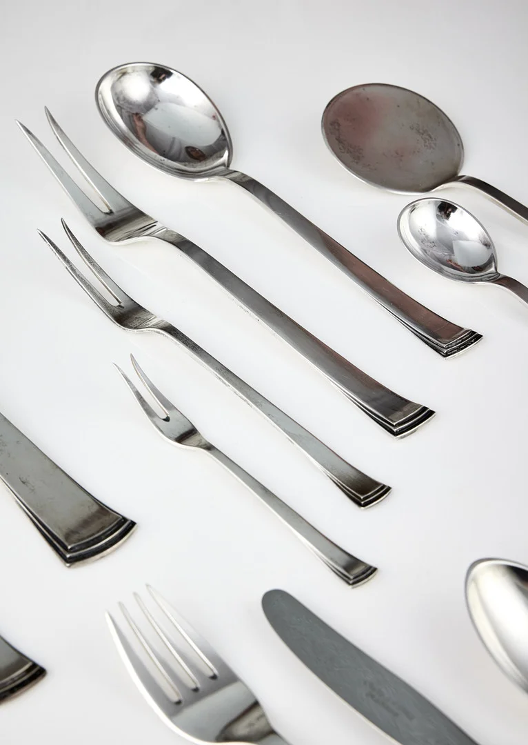 EVALD NIELSEN. Bestickuppsättning, 155 delar, sterlingsilver, Danmark 1940-tal. — Silver — Stockholms Auktionsverk Fine Art