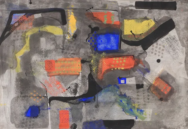 ENDRE NEMES. Komposition, blandteknik, signerad 1962.