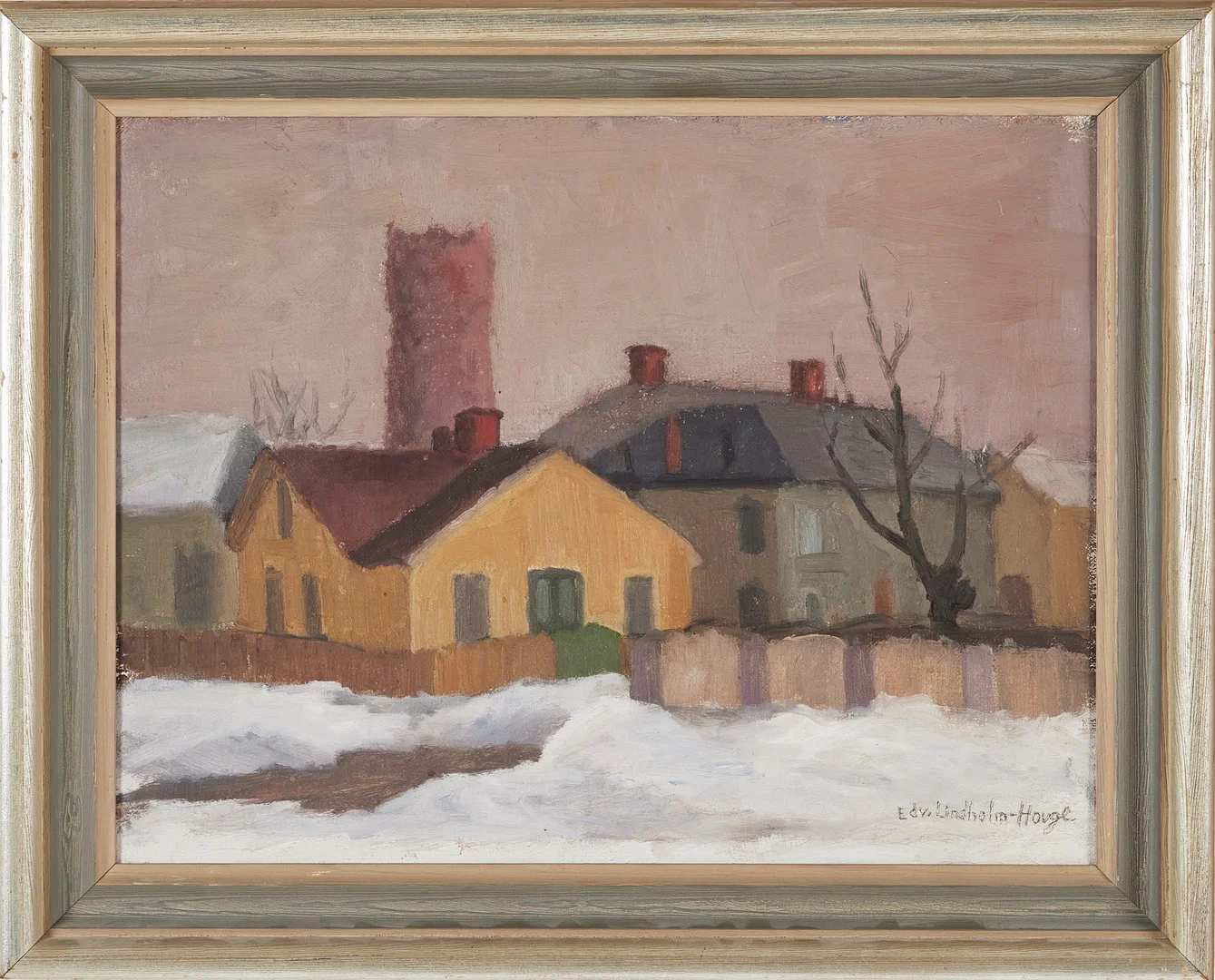 EDVIN LINDHOLM-HOUGE (1898-1969). Stadsmotiv, olja på duk. — Paintings — Stockholms Auktionsverk Magasin 5