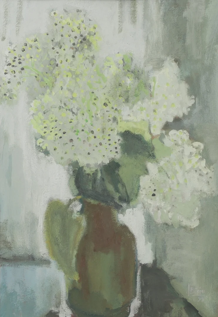 JOHN BÖRÉN. "Stilleben i vitt", gouache, signerad och daterad 48. — Paintings — Växjö Auktionskammare