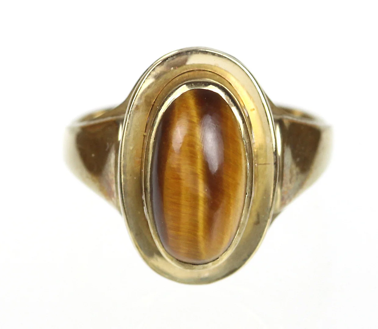 RING MIT TIGERAUGE, 333 Gelbgold. — Rings — Auktionshaus Bossard
