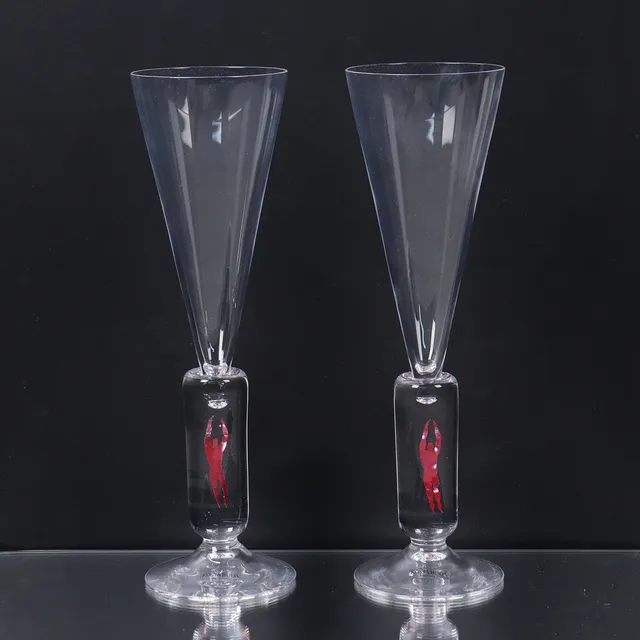BERTIL VALLIEN. Kosta Boda, "Millenium", champagneglas, 2 st.