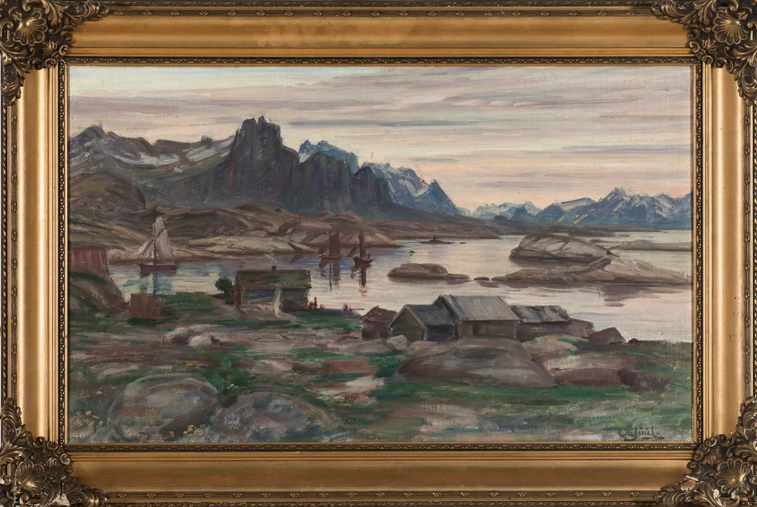 Juul, Ole — Fra Svolvær, indre havn — Kunst/Maleri — Blomqvist