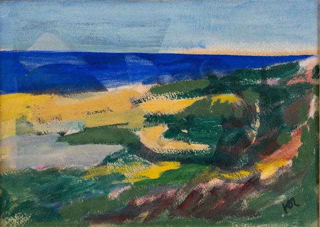 HANS OSVALD LARSSON (1915-1973). Kustlandskap. Österlen, olja på pannå, signerad.