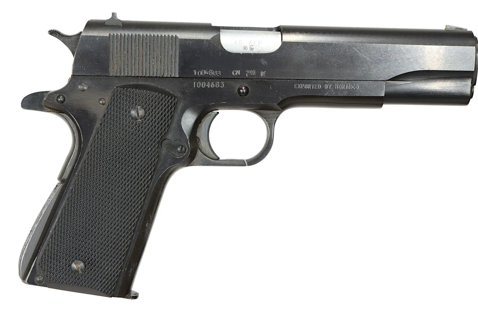PISTOL, fabrikat Norinco, modell 1911A1, kaliber .45 ACP, tillv.nr 1004683, se-nr SE2277200. — Pistols — Walter Borg