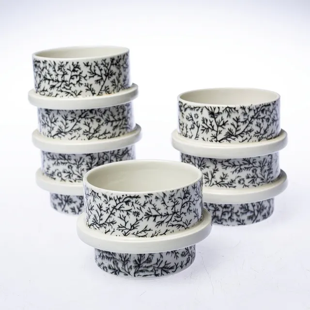 GÖRAN BÄCK. Kaffekoppar, 6 stycken, "Kanerva", Arabia, porslin, 1960-tal.