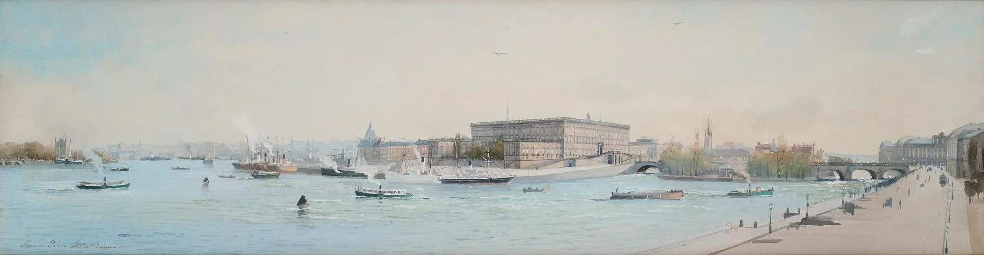 Anna Palm de Rosa, Vy mot Stockholms slott från Balsieholmskajen. — Bukowskis