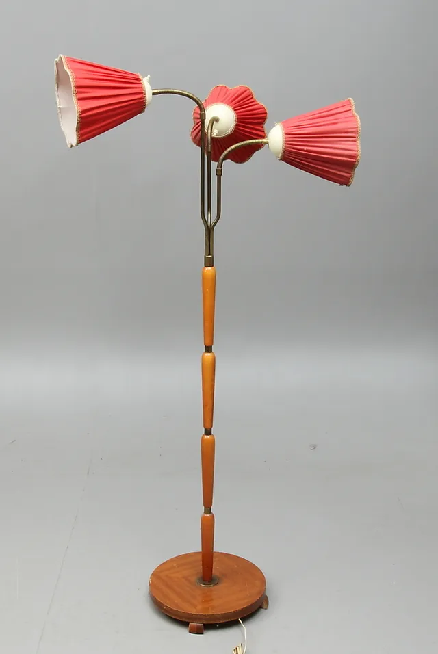 GOLVLAMPA, 3-armad, 1950/60-tal.