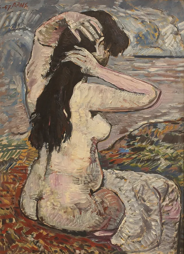 OTTO PAAS. Olja på pannå, signerad.