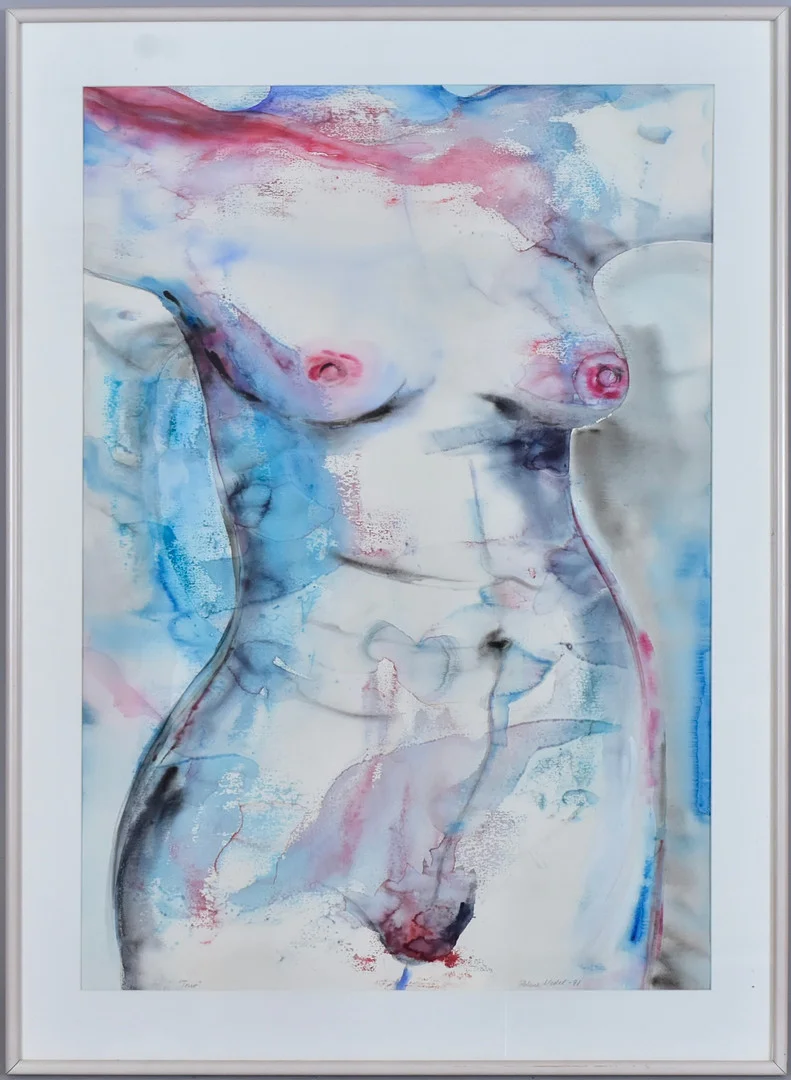 HELENE WEDEL. Akvarell, "Torso". — Paintings — Halmstads Auktionskammare