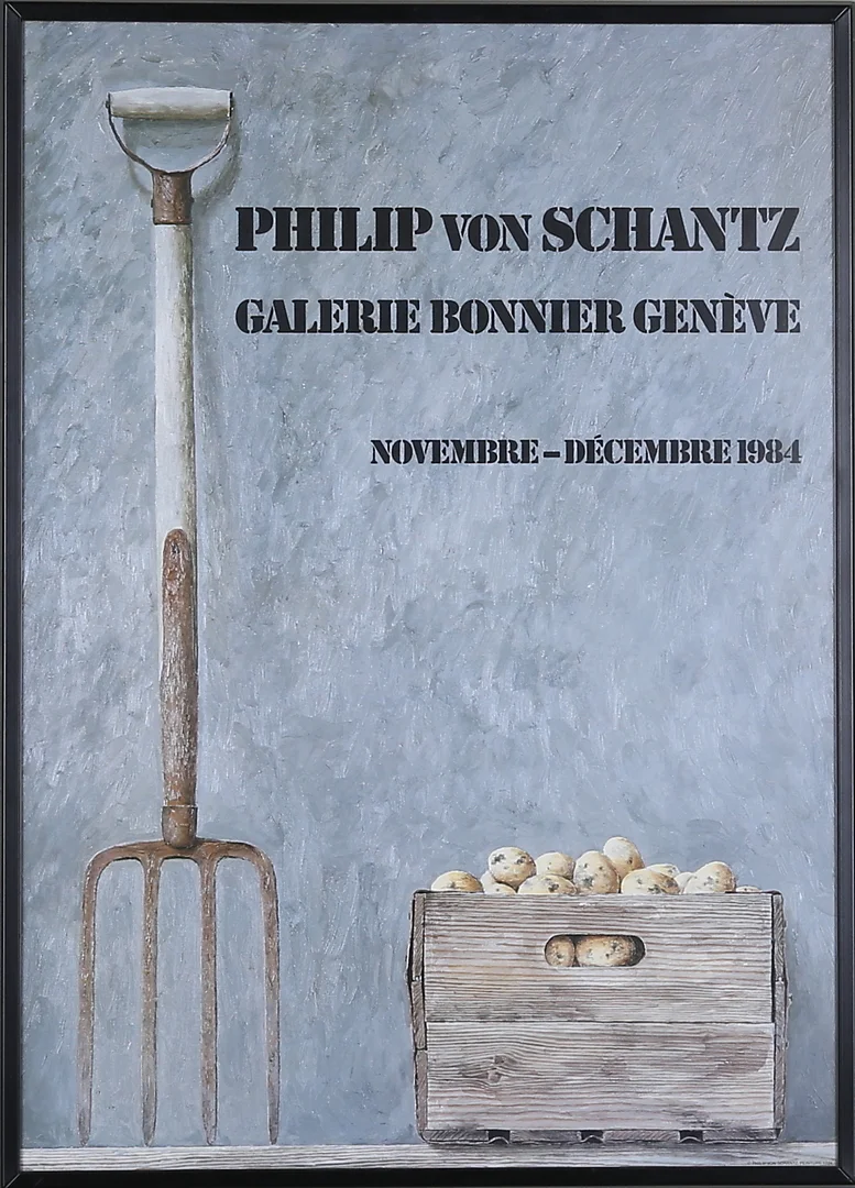 PHILIP VON SCHANTZ. Utställningsaffisch, Galerie Bonnier, Genéve, Novembre - Décembre, 1984. — Engravings & Prints — Gomér & Andersson Norrköping