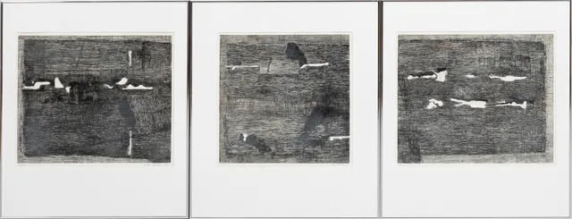 TORSTEN RENQVIST. "Flodaltare", triptyk, etsningar, signerade, numrerade och daterade, T. Renqvist, 61/65, -60.