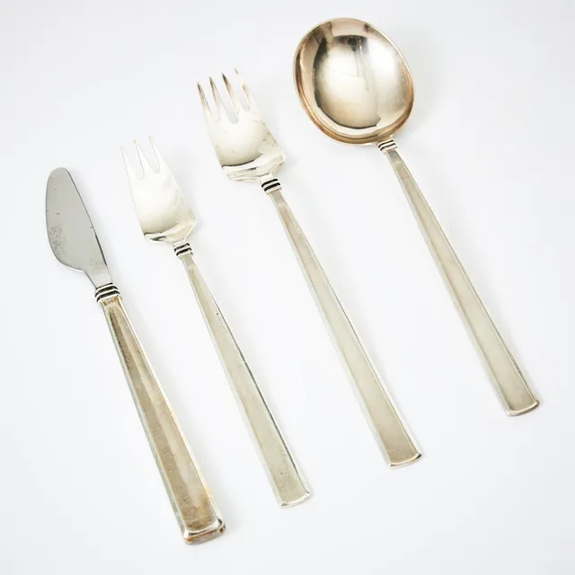 CLAES GIERTTA. Bestick, 53 dlr, "Paris", silver, Mema Lidköping, 1958.