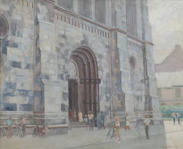GEORG LAGERSTEDT. LUNDS DOMKYRKAS PORTAL, signerad och daterad 45.