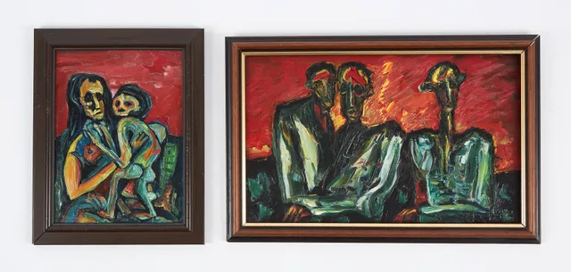 PAAVO SARELLI (1924-2007). MÅLNINGAR, 2 st, signerade samt daterade -70, -71, olja på pannå.