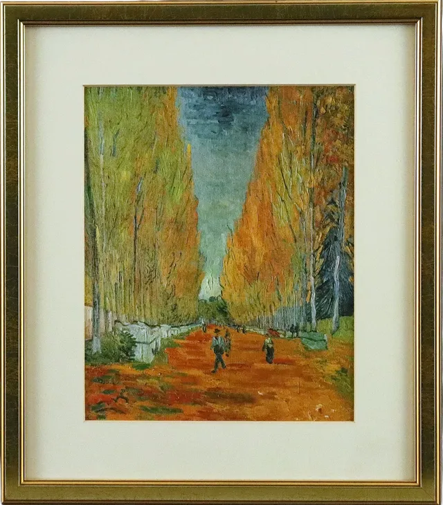 - GOGH, VINCENT VAN. NACH. „Allee in Arles“ , Farboffsetdruck.