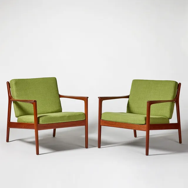 FOLKE OHLSSON. Armchairs, 1 pair, "USA 75", Dux, 1950s-60s.