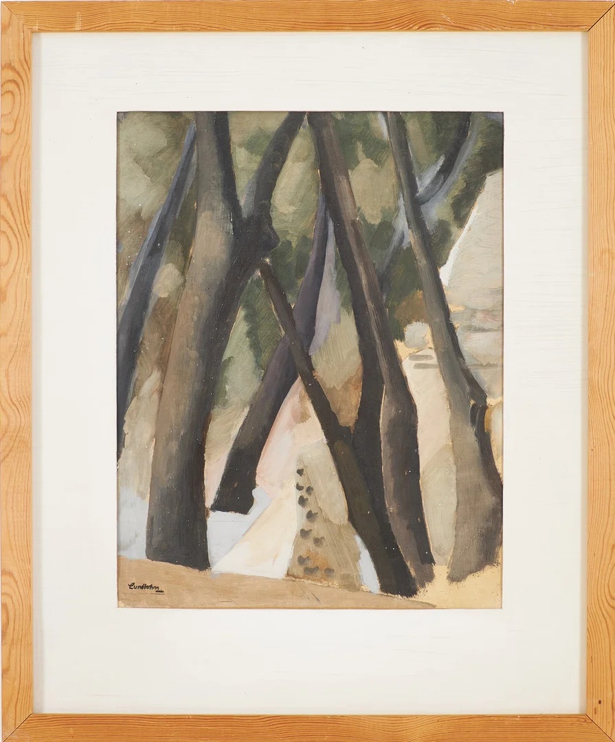 SIXTEN LUNDBOHM. "Volterra", naturstudie, olja på papper, signerad och daterad á tergo, -57. — Paintings — Stockholms Auktionsverk Sickla