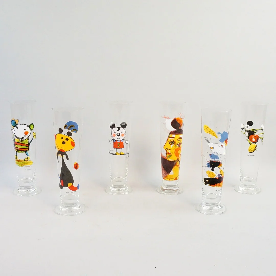 ÖLGLAS, Lasse Åberg, 6 stycken. — Utility glass — Roslagens Auktionsverk