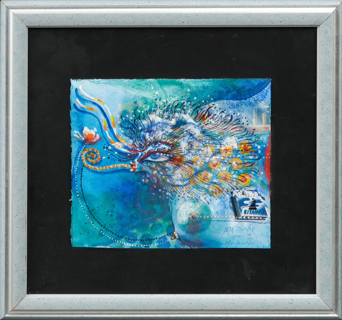 ARDY STRÜWER. " bluebeauty", blandteknik, signerad och daterad 1990. — Paintings — Göteborgs Auktionsverk