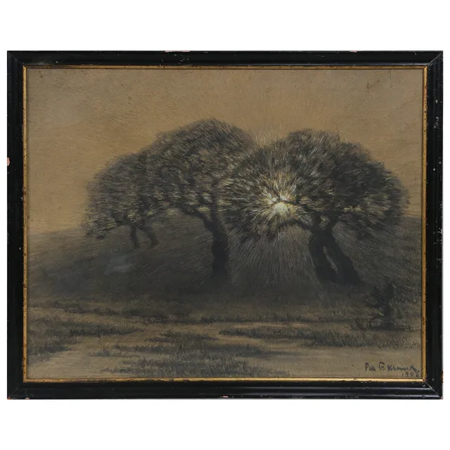 PEHR EKLUND. (1875-1943) KOLTECKNING, SIGNERAD, DATERAD 1906, TEXT A TERGO.