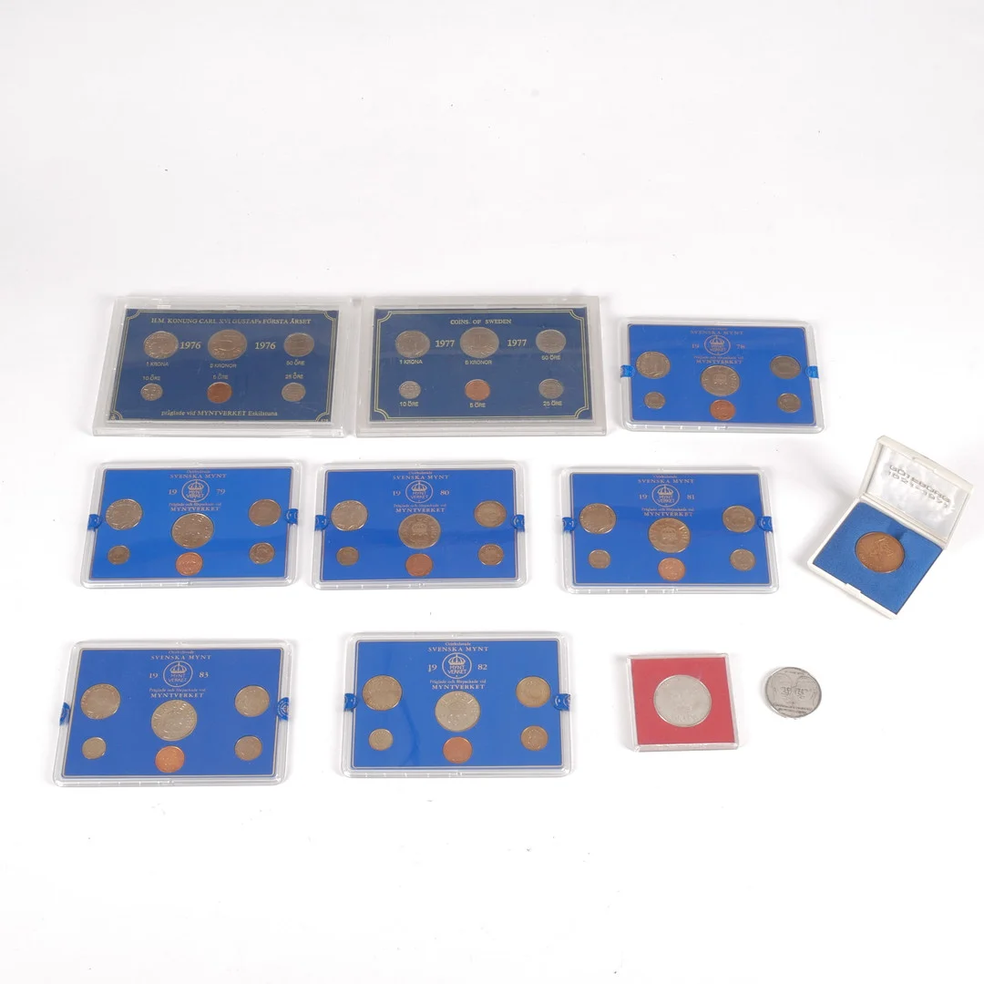 SAMLARMYNT, bla silver och "Svenska Mynt". — Coins & Banknotes — Auktionsfirma Kenneth Svensson i Kalmar