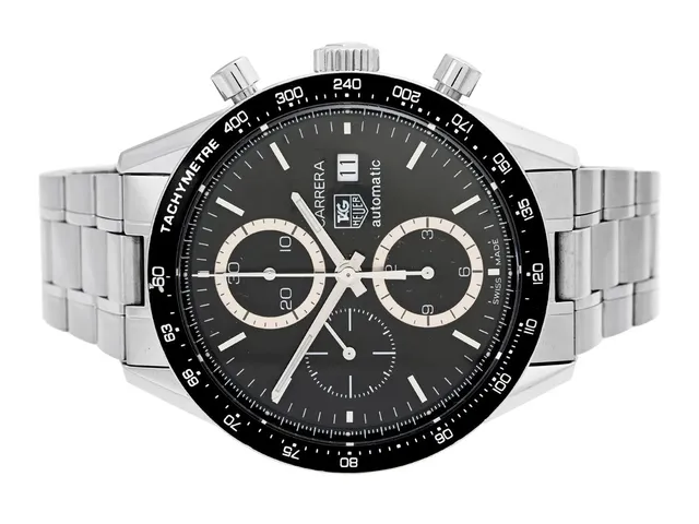 TAG HEUER, Carrera, "Tachymetre", Cal 16 (ETA 7750), Serie nr. LB3503, Ref nr. CV2010.BA0786, Boett nr. CV2010, kronograf, herrur, 41 mm, stål, automatisk, safirglas, datum, glasbaksida, originallänk, viklås, Ref nr. FAA018-Y-R3/3101 Y, ca 2005, serviceetui.