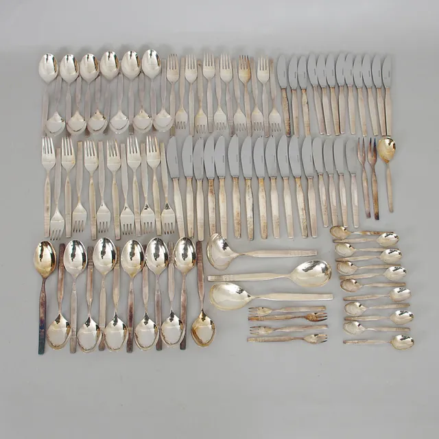 BESTICKUPPSÄTTNING, nysilver, Auerhahn 90.